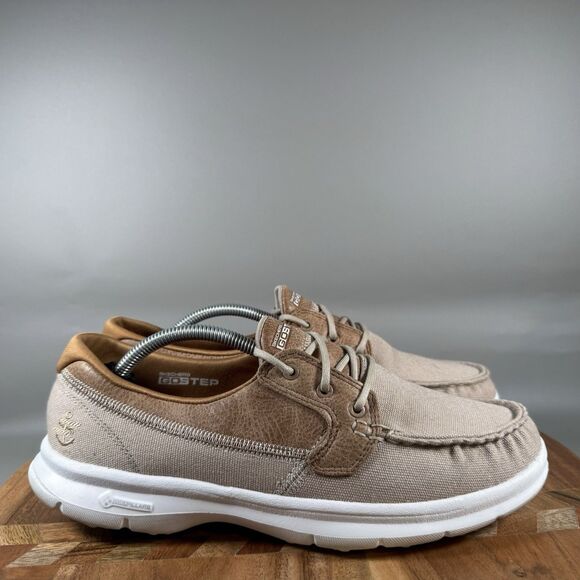 SKECHERS GO STEP Beige “SEASHORE” (14416) BOAT/DECK SHOES – WOMENS 9 - Picture 1 of 8